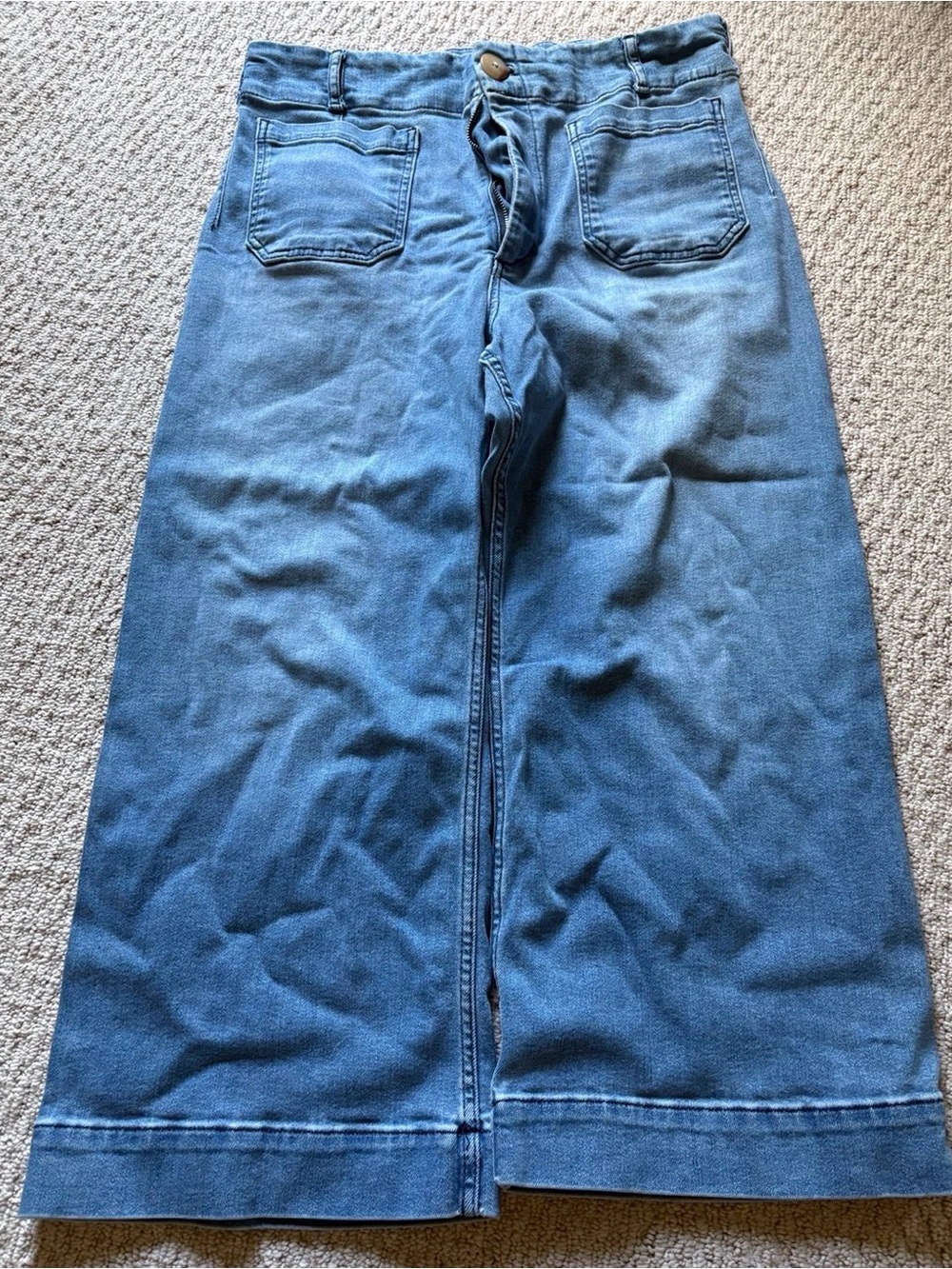 Maeve Blue Wide-Leg High-Rise Jeans